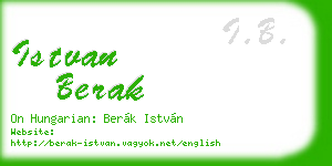 istvan berak business card